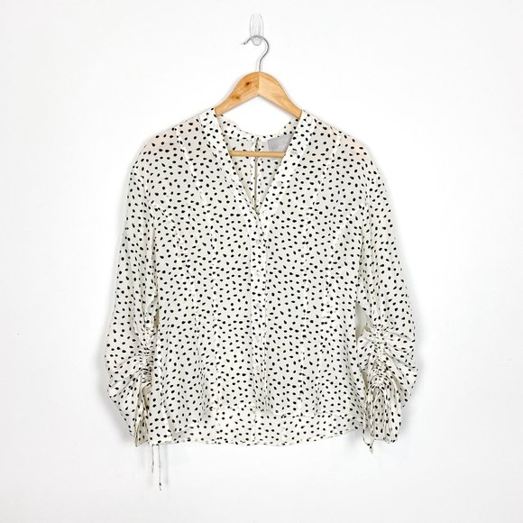 Jason Wu Tops - JASON WU 100% Silk Button Up Blouse Ivory & Dots Size 8